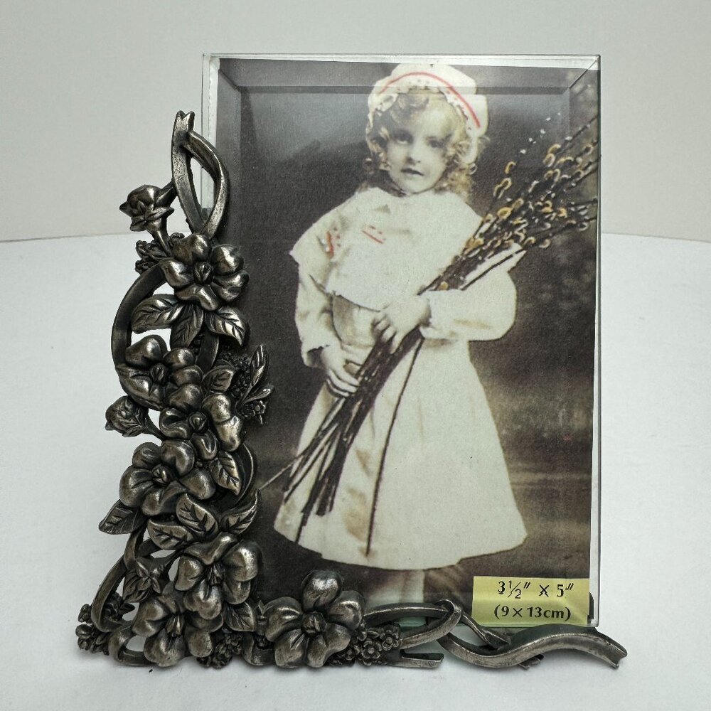 Vintage Art - Nouveau Picture Frame Metal  Glass